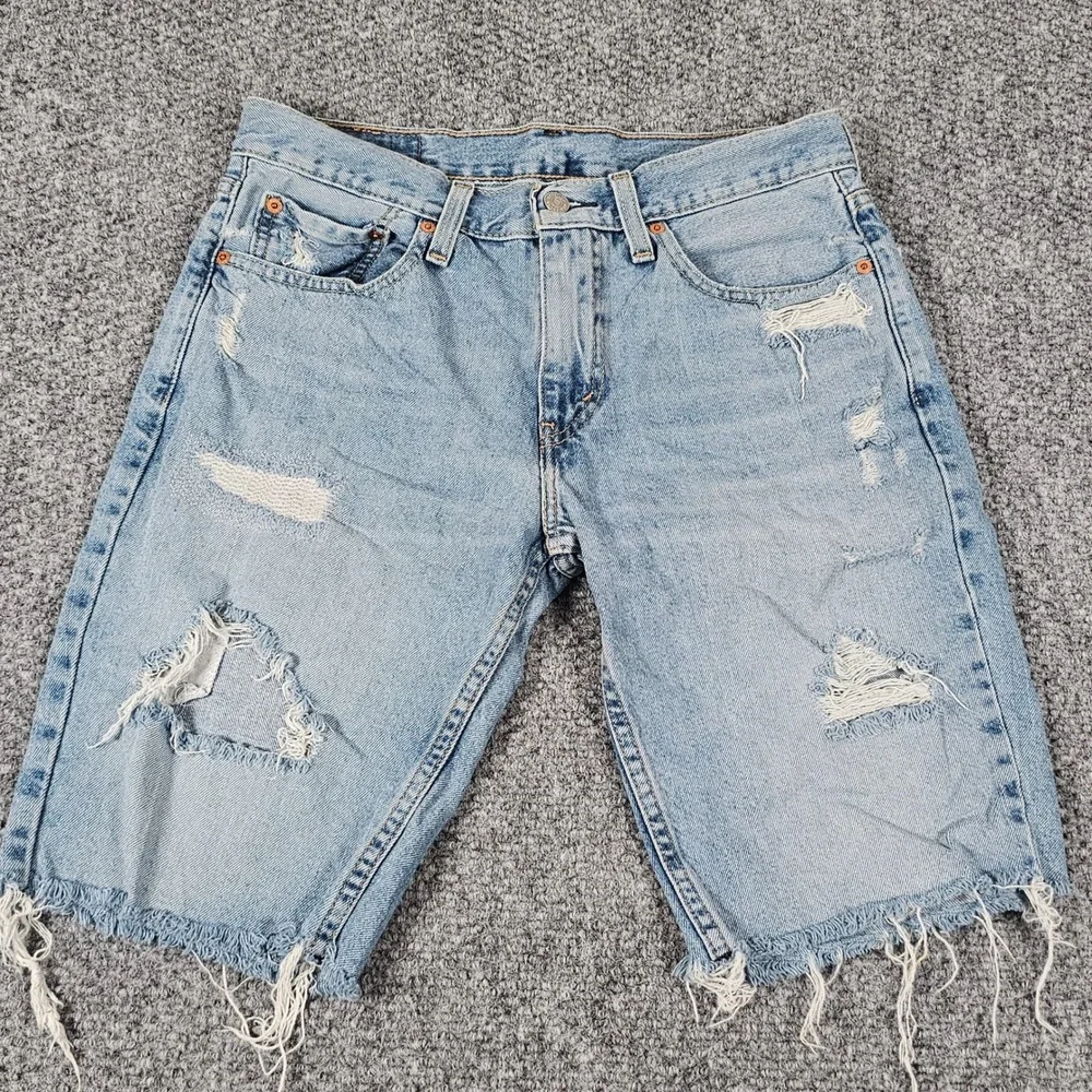 Levis 511 W31 Light Wash Denim‎ Distressed Cut Off Jean Shorts Jorts